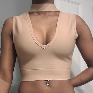 Nude/tan bodycon top